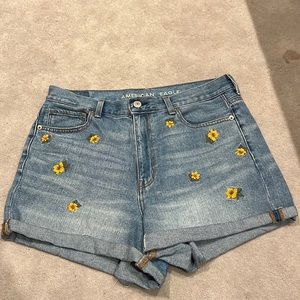 High waisted jean shorts